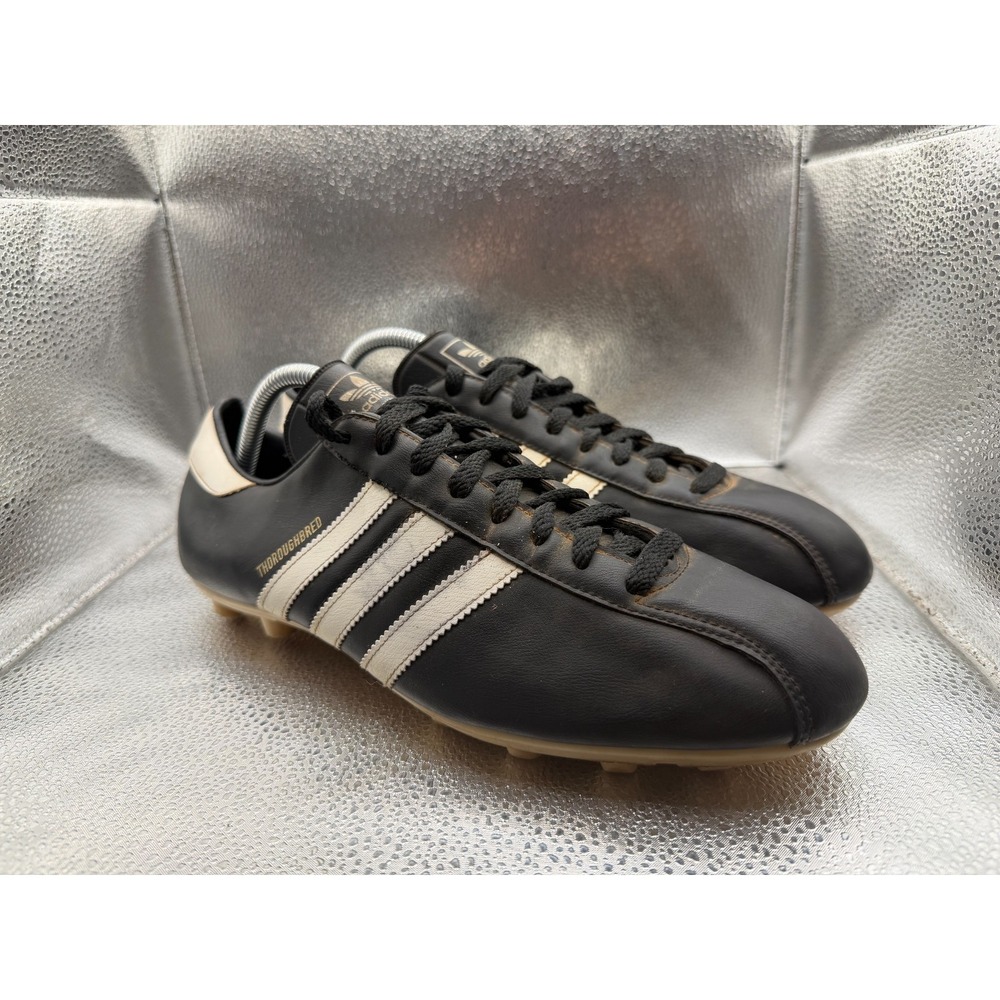 Size 9.5 Adidas Black Mens Low‎ Top Lace-Up Thoroughbred Football Soccer Cleats